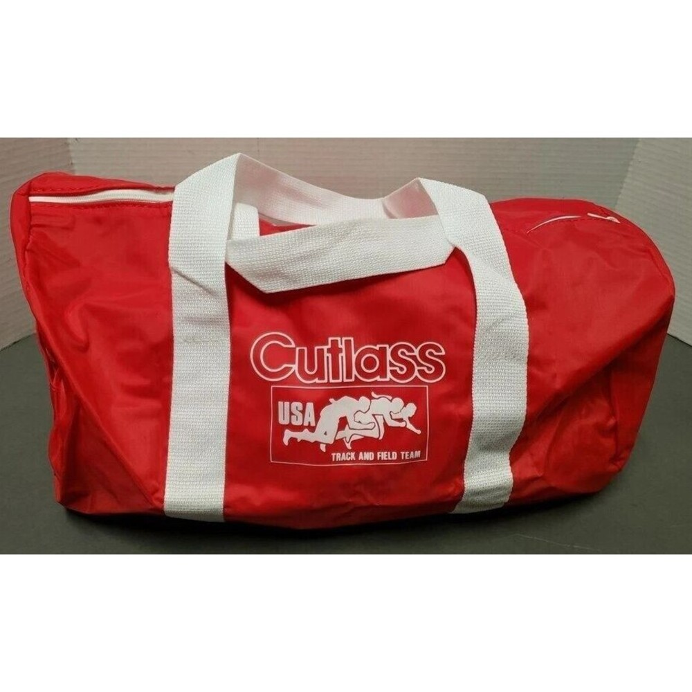 Vintage USA Track And Field Team Zip Gym Duffle Bag Red New